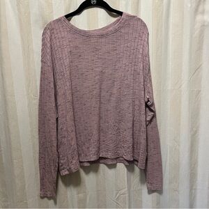 Women's Ribbed Long Sleeve Top - Pink